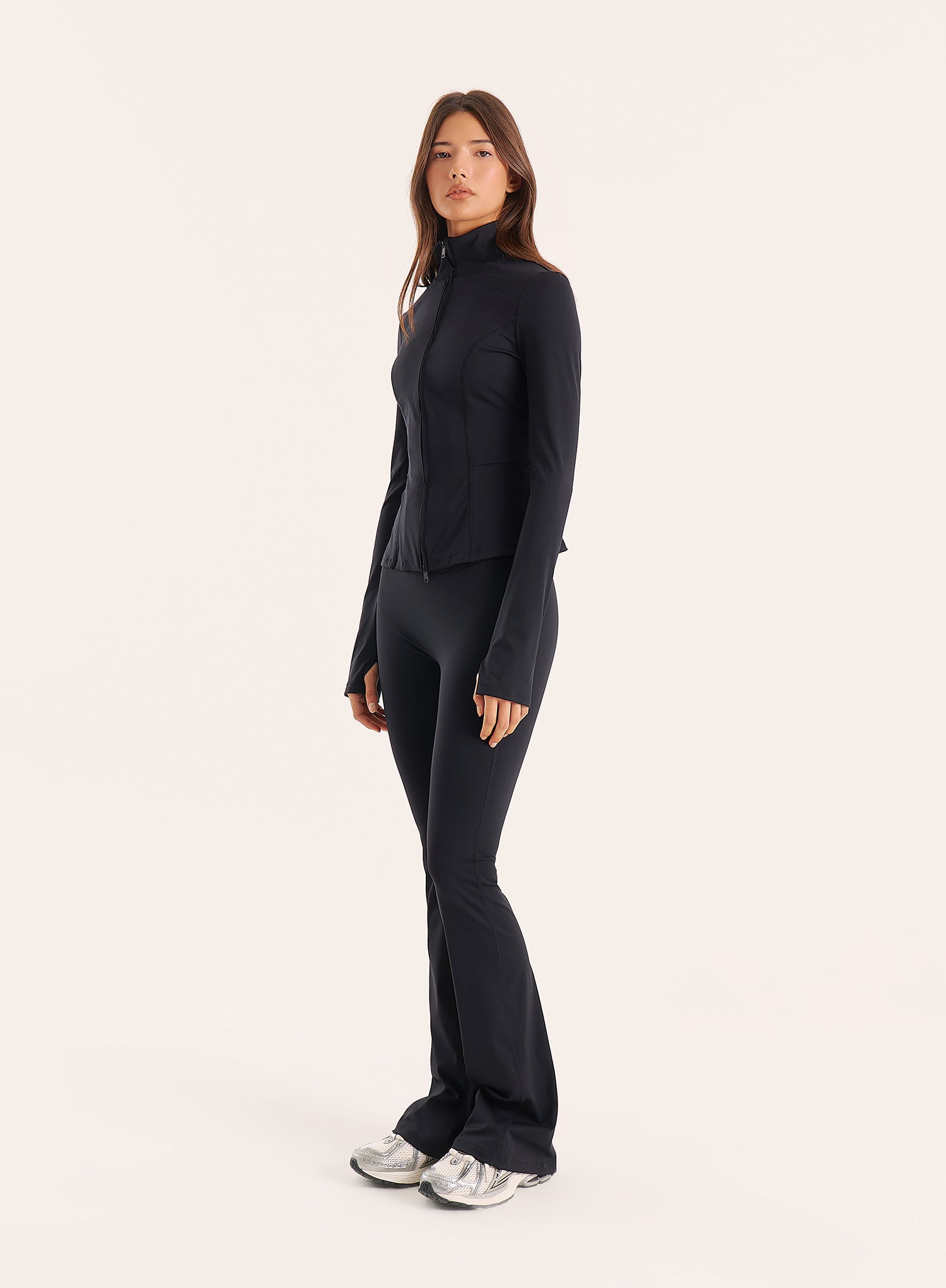 Black Peplum Hem Gym Jacket